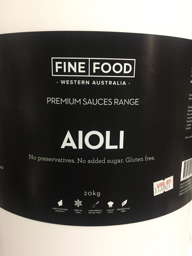 [Aioli-EVOO] Aioli GF 20kg Tub Fine Food WA