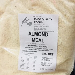 [nuts-AlmondM1kg] Almond Meal 1kg Bag Evoo QF