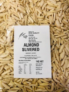 [nuts-AlmondS] Almonds Slivered 1kg Bag Evoo QF