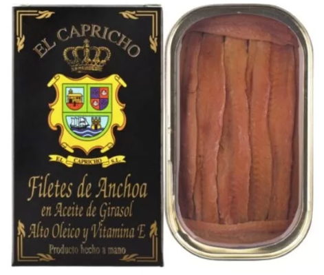 [anchovy-ELC50] Anchovy Fillets in Olive Oil Spanish 50g El Capricho Black Box (Pre Order)