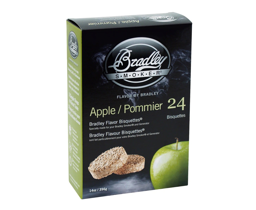 [apple-bisquettes24] Apple Flavour Smoking Bisquettes 24pc Bradley Smoker (4 Day Pre Order)