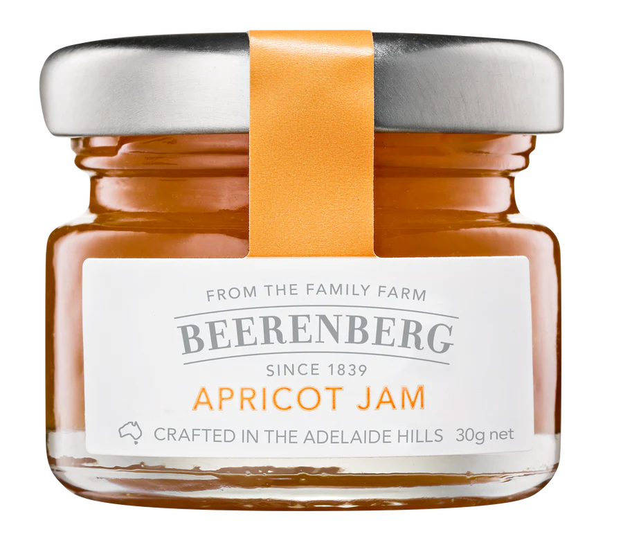 [jam-AJ30] Apricot Jam 30g x 60 Glass Jars CARTON Beerenberg