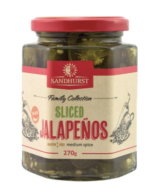 [jalapenos-slicedSH270g] Jalapenos Sliced 270g Jar Sandhurst