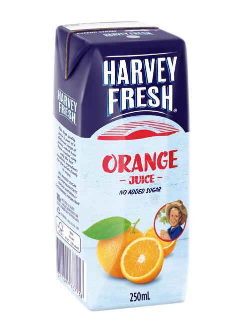 [orange-juice250HF] Orange Juice UHT Tetra Pak 24 x 250mL CARTON Harvey Fresh