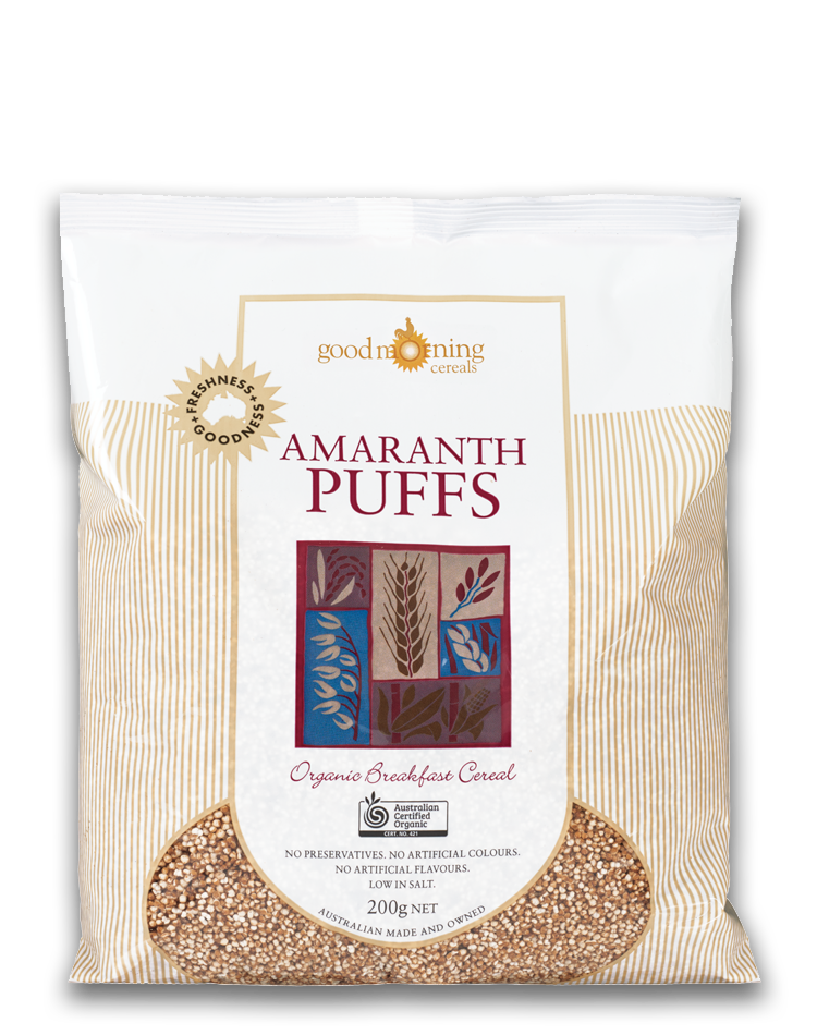 Amaranth Puffs 6 x 200g Carton Good Morning Cereals (7 Day Pre Order)