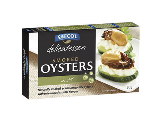 [oysters-85gSafcol] Smoked Oysters in Oil 85g Tin x 8 CARTON ONLY Safcol