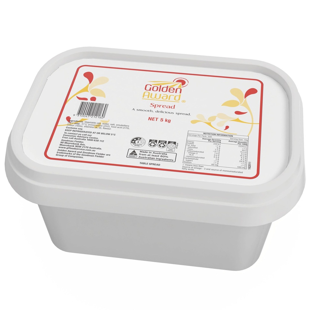 [margarine-5kg] Margarine Table Spread 5kg Tub Golden Award