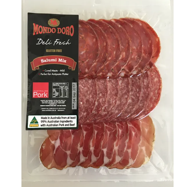 Salumi Mix Mild Sliced 100g Packet Mondo Doro