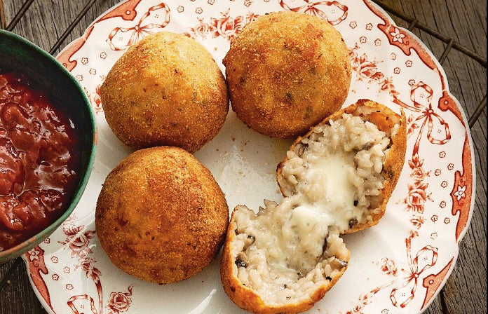 COCKTAIL Arancini w/- Porcini Mushroom & Fontina Cheese GF (30g each) 2.2kg Carton Frozen The Gluten Free Lab (Pre Order 3 Days)