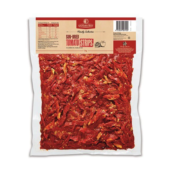Sundried Tomato Strips R.T.E 5kg x 2 CARTON Sandhurst