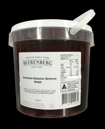 [relish-beetBB] Balsamic Beetroot Relish 2kg Tub Beerenberg
