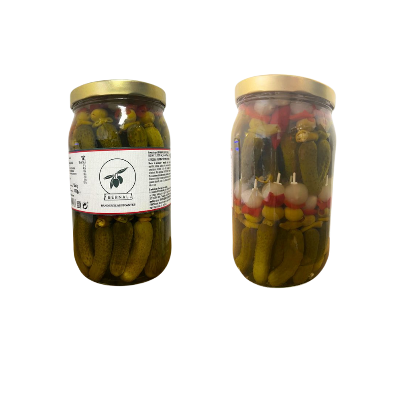 [banderillas-skewers] Banderillas Picantes (approx 35/40 pcs) 1.850kg Jar Bernal