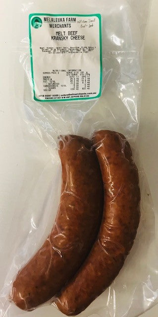 Beef Cheese Kransky 2.5kg RW approx, Priced per kg Melaleuka Farm (Pre Order 2 Days)