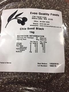[chia-seedB] Black Chia Seeds 1kg Bag Evoo QF