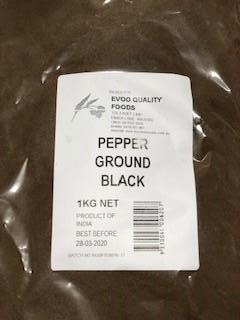 [pepper-BlackG] Black Pepper Ground 1kg Bag Evoo QF