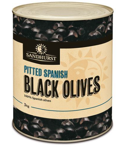 [olivepit-BPS] Black Pitted Spanish Olives A10 Tin Sandhurst