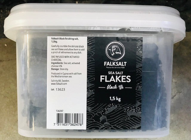 [salt-SSFBlack] Black Sea Salt Flakes 1.5kg Tub Falksalt