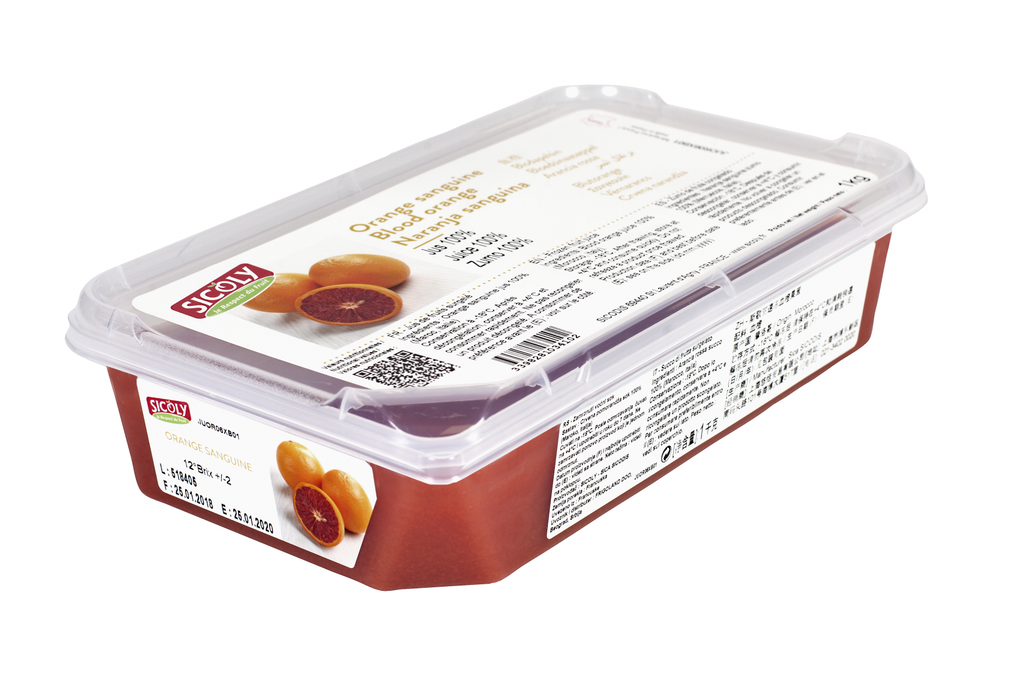 [puree-blorSIC] Blood Orange Puree 1kg Frozen Tub Sicoly