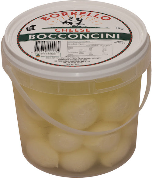 [bocconcini-1kg] Bocconcini Cheese 1kg Tub Borrello