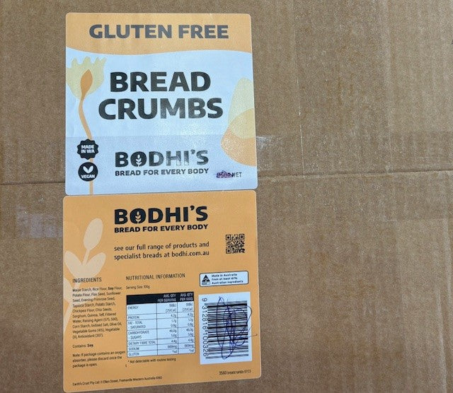 [breadC-GFBulk] Breadcrumbs Gluten Free 10kg Box Bodhis