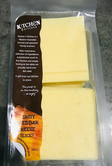 [cheddar-sliced] Cheddar Sliced 1kg Packet K2K (approx. 40pcs)