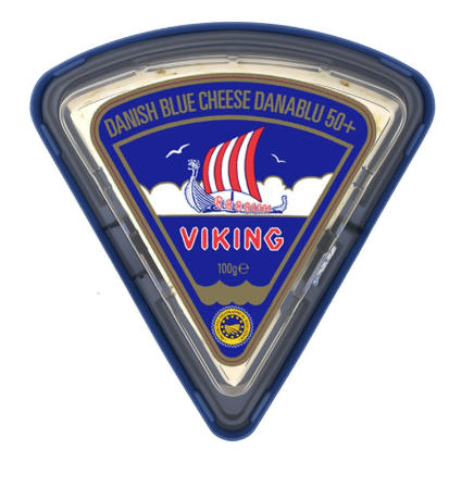 [danish-wedge100g] Cheese Danish Blue Danablu 50+ Wedge 100gm x 10 pcs Viking