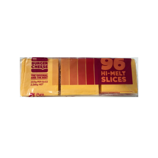 [cheese-himelt] Cheese Hi Melt Burger Slices 2.26kg (96pc) Pure Dairy / Schreiber