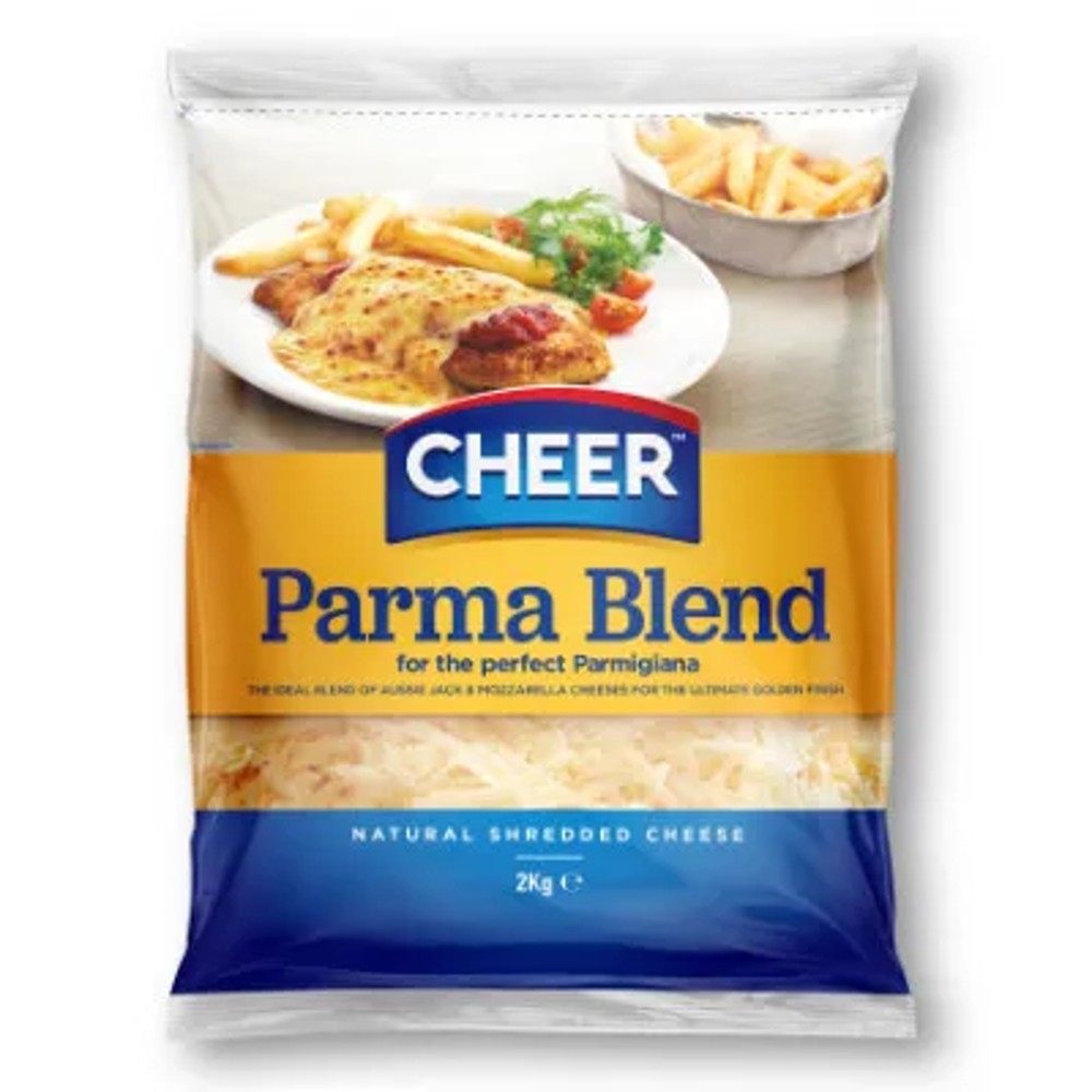 [cheese-parma] Cheese Parma Blend Shredded 6 x 2kg Carton Cheer