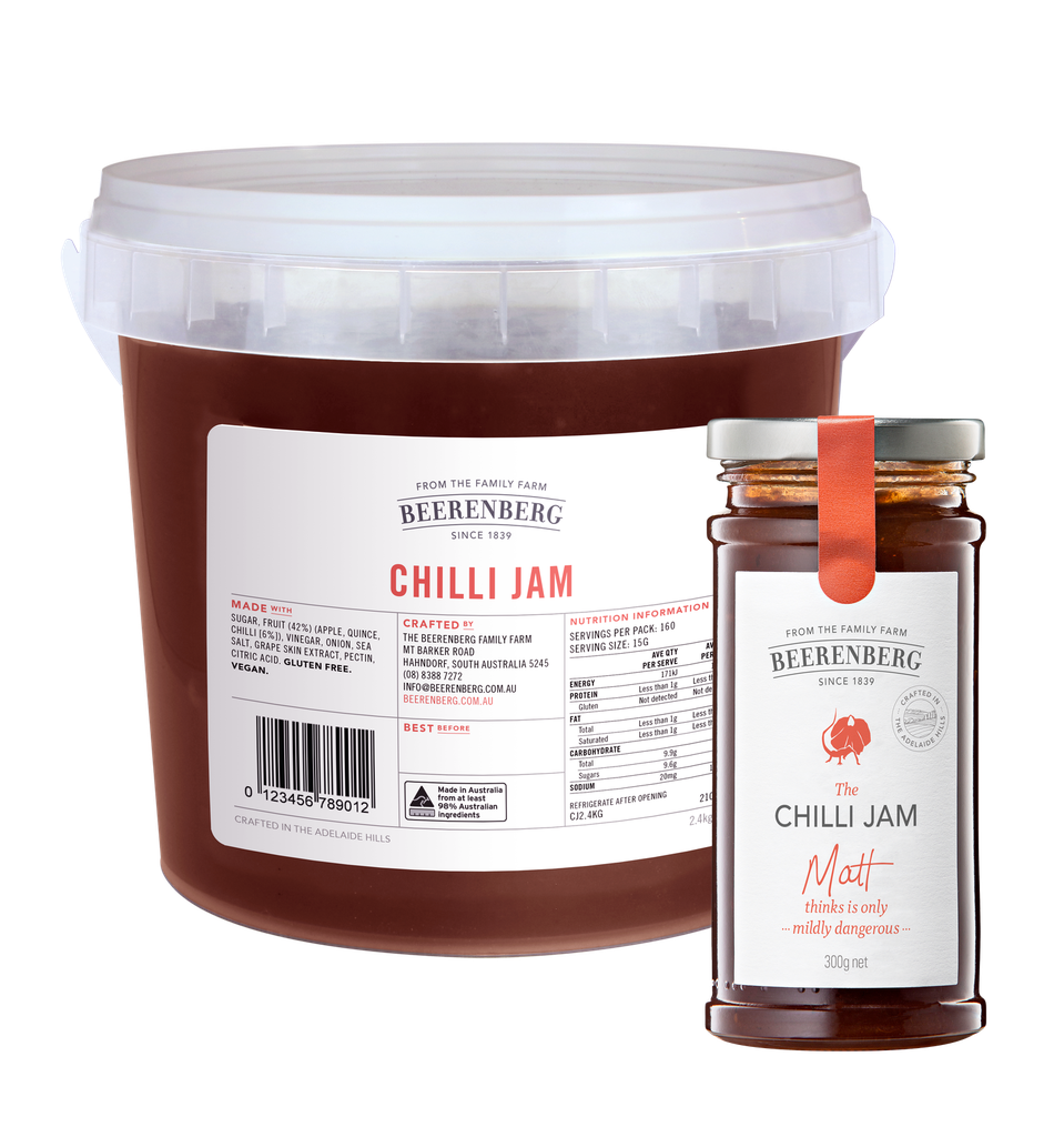 [chilli-jambb] Chilli Jam 2.4kg Tub Beerenberg Austalian Made