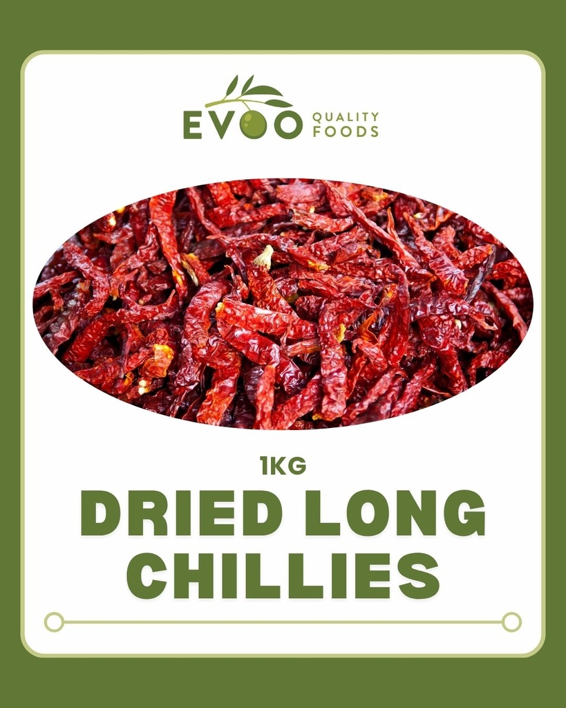 [chilli-long] Chillies Dried Long Red 1kg Evoo QF