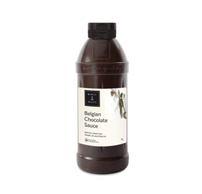 [sauce-chocBW] Chocolate Sauce Belgian 1ltr Bottle Birch & Waite