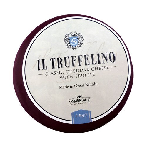 [ched-truffle2.4] Classic Cheddar Cheese with Truffle 2.4kg Il Truffelino Somerdale (Red Waxed)