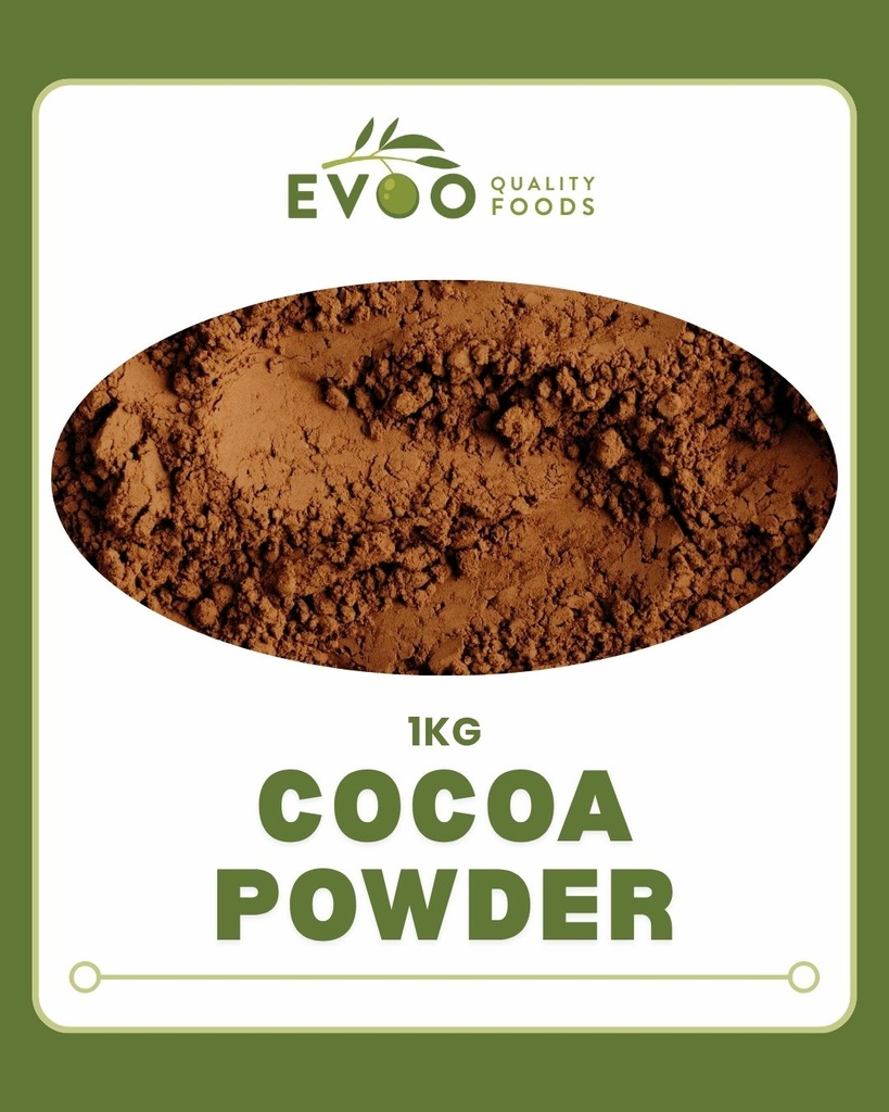 [cocoa-PowA] Cocoa Powder Dark Dutch Alkalised 1kg Bag Evoo QF