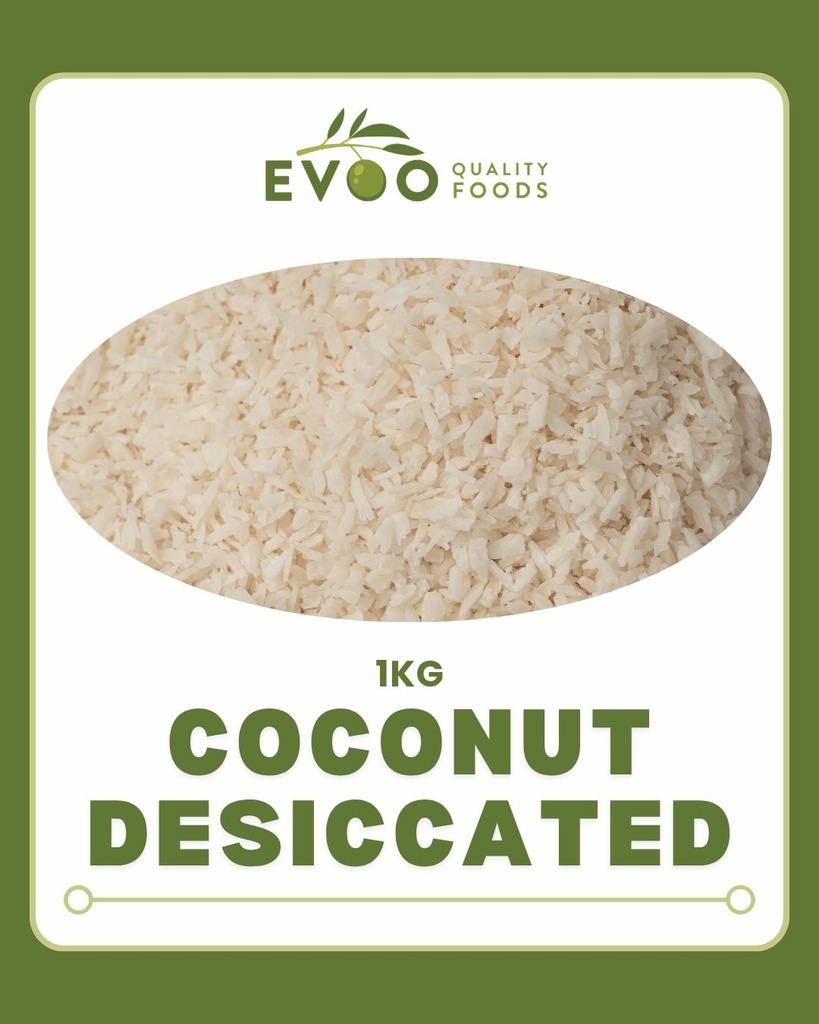 [coconut-des] Coconut Desiccated 1kg Bag Evoo QF (1)