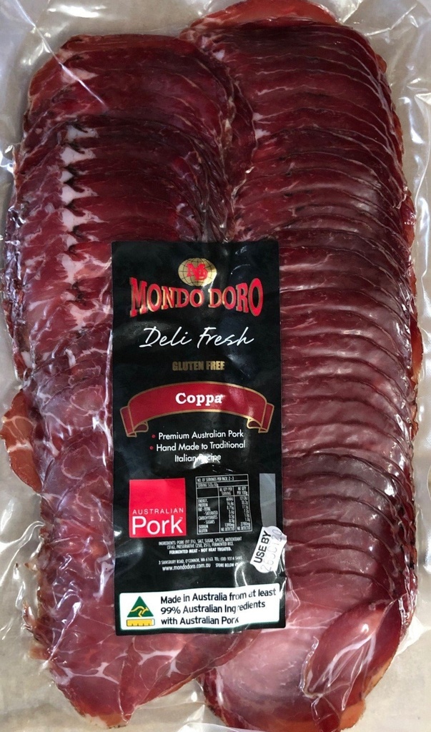 [coppa-sliced] Coppa Sliced 500g Gluten Free Mondo Doro