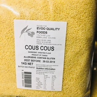 [cous-fine] Couscous Fine 1kg Bag Evoo QF