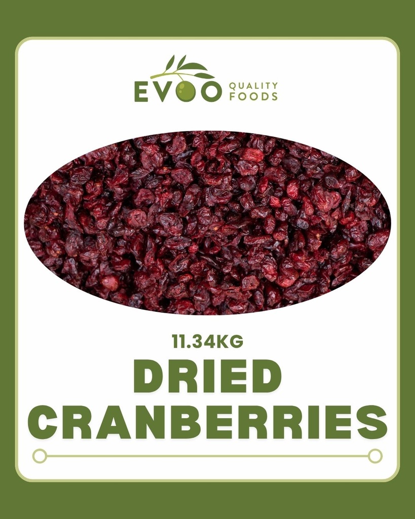 [berry-CranBlk] Cranberries Dried 11.34kg Box Evoo QF