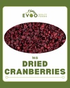Cranberries Dried 1kg Bag EVOO QF
