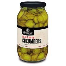 [cucumbers-BB] Cucumbers sliced Bread & Butter 2kg Jar Sandhurst