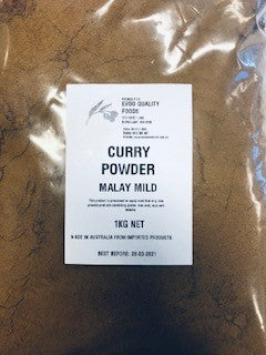 [curryP-MilayM] Curry Powder Malay Mild 1kg Bag Evoo QF