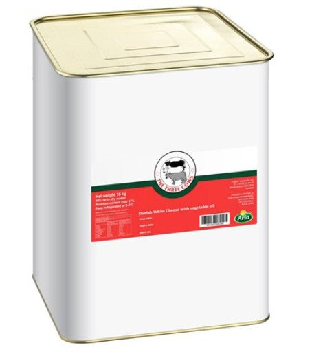 [feta-dan16kg] Danish Feta Cheese 16kg Tin Three Cows