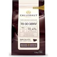[choc-DdropC] Dark Chocolate Callets Belgian 70.5% Cocoa Callebaut 2.5kg