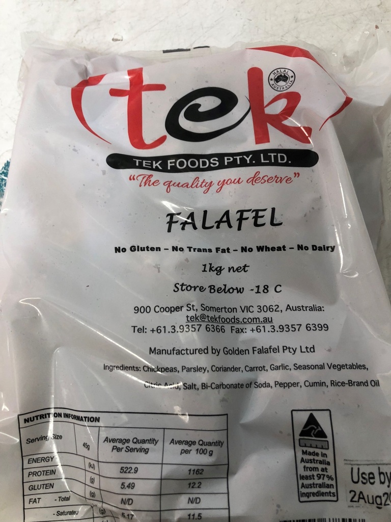 [falafel-1kg] Falafel 1kg Bag Tek (2 Day Pre Order) (D)