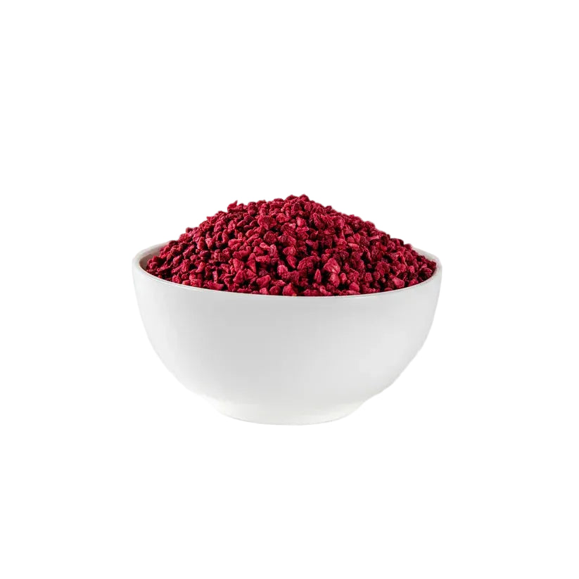 [raspberrycrumb-powFD] Freeze Dried Raspberry Crumb 100g Pkt The Forager Food Co