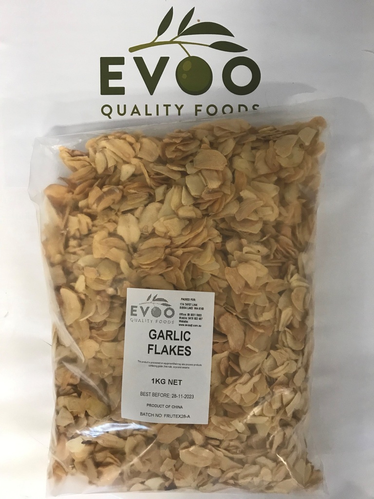 [garlic-flakes1] Garlic Flakes 1kg bag Evoo Qf