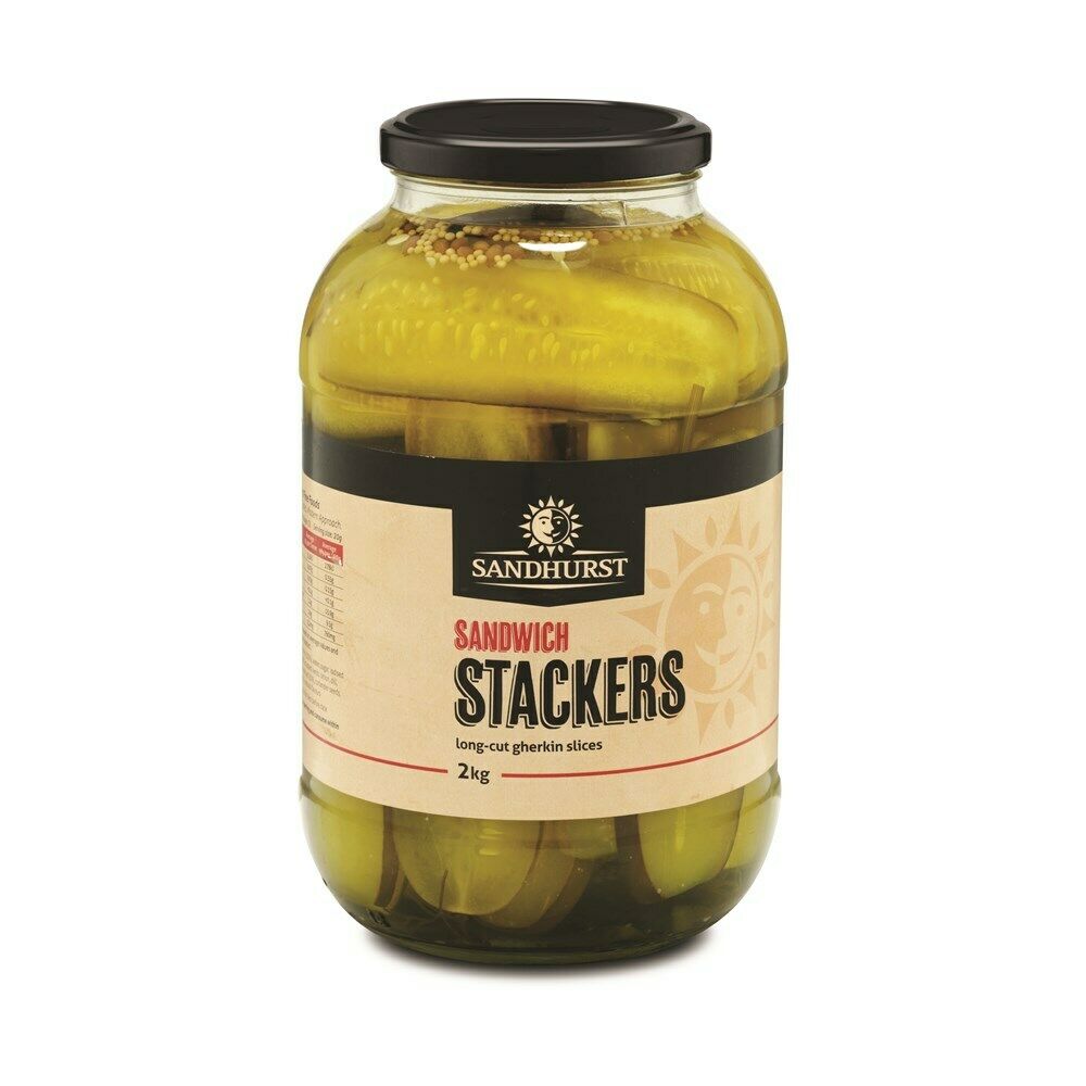 [cucumber-ss] Gherkins Sliced - Sandwich Stackers 2kg Sandhurst