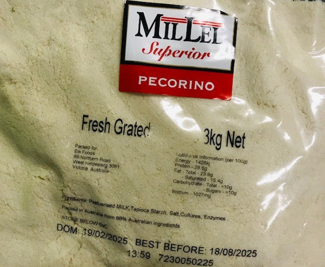 [cheese-pecoG3kg] Grated Pecorino 3kg Bag Mil Lel