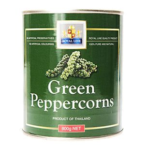 [pepperC-green] Green Peppercorns 800g Tin Sandhurst
