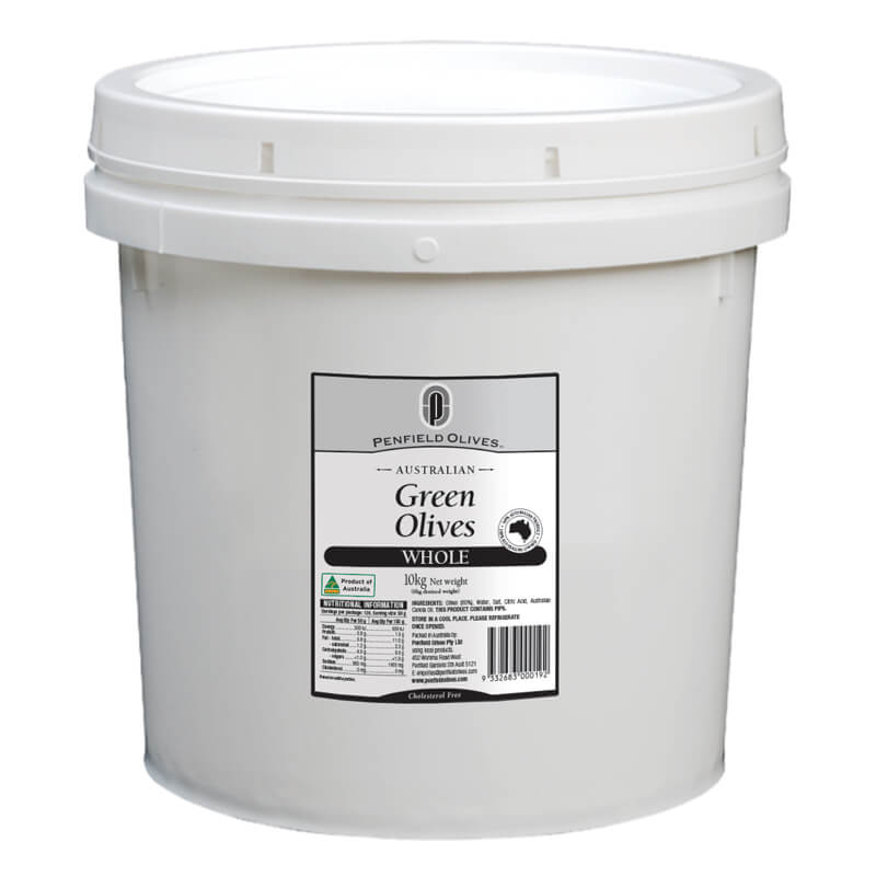 [olivew-SupMam] Green Whole Olives in Brine (10kg NDW) tub K2K