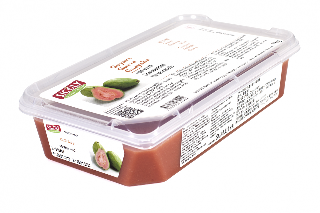 [puree-guavaSIC] Guava Puree Unsweetened 1kg Frozen Tub Sicoly